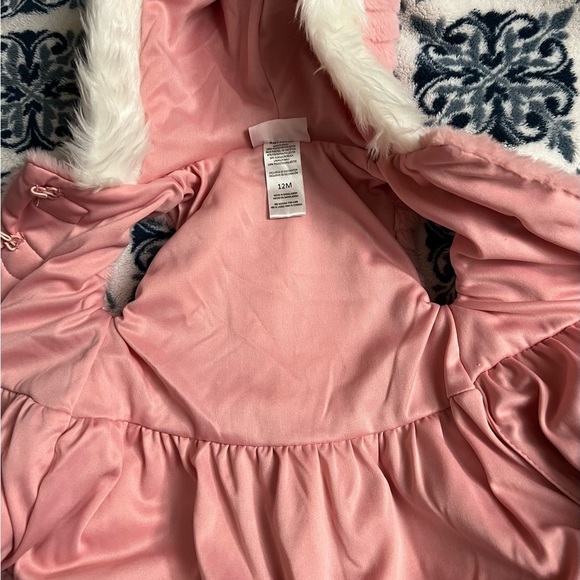 Little Lass 12 month Baby Girl Ight Pink and White Hooded Dressy Vest ECU - Picture 2 of 12